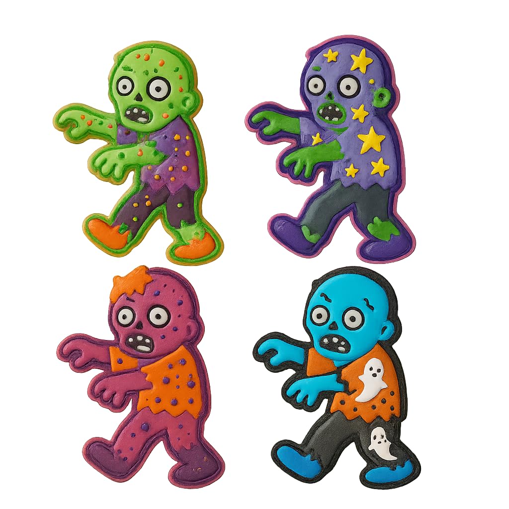 Mighty Gadget Zombie Man Cookie Cutter & Stamp - 4x2.8" Spooky Design for Halloween Baking (Random Color)