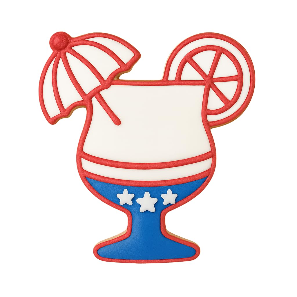Mighty Gadget Tropical Cocktail Glass Cookie Cutter & Stamp - 4x3.78" Summer Drink Shape for Party Cookies & Fondant (Random Color)