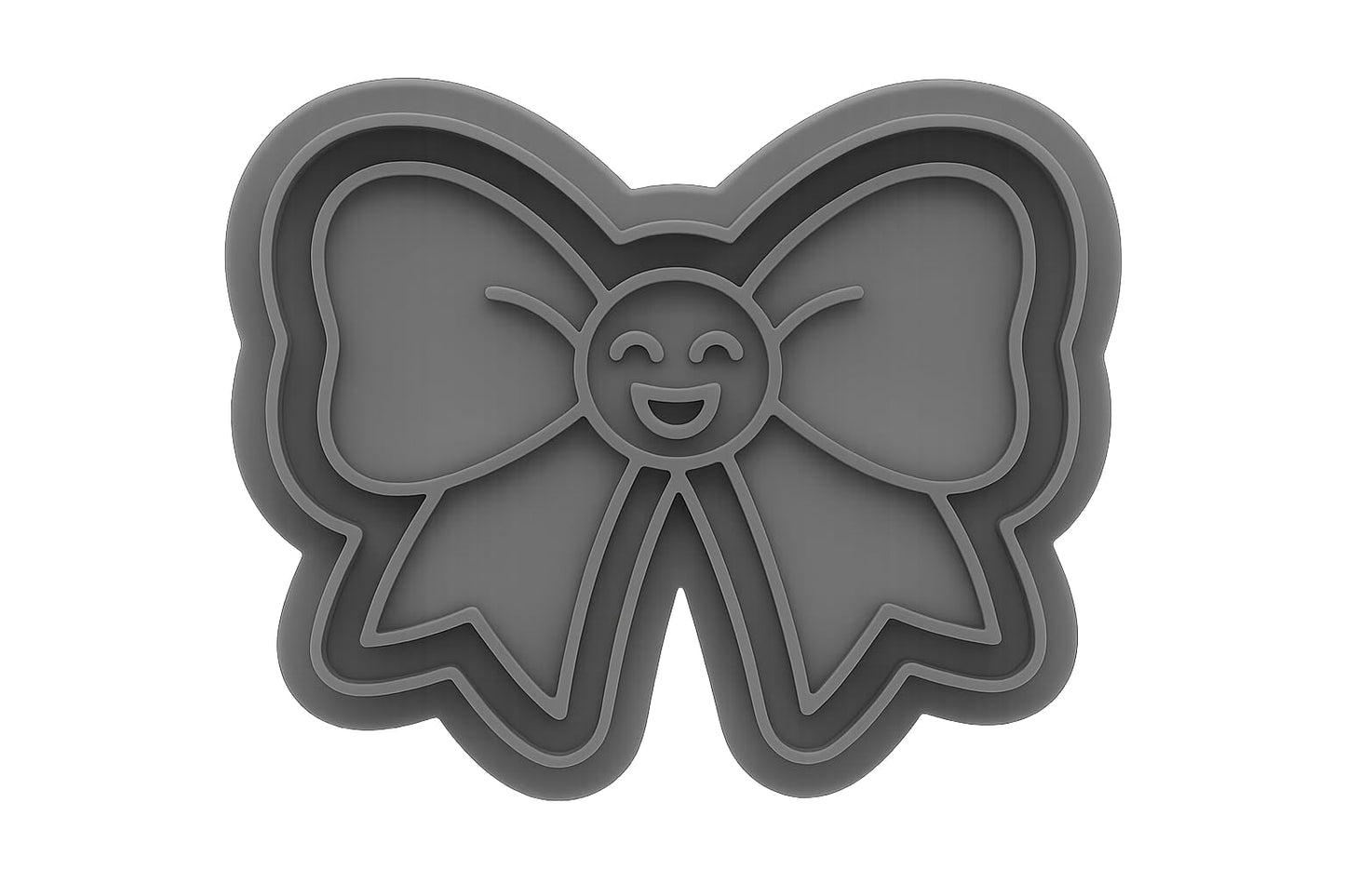 Joyful Ribbon Smiley Cookie Cutter - 4x3.4" Fun Baking Design Premium