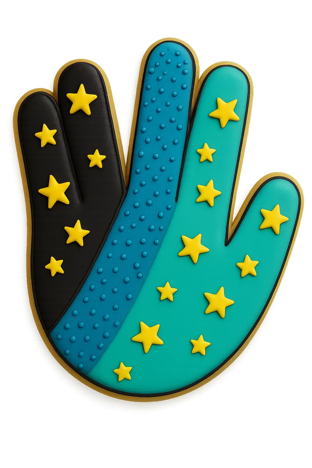 Vulcan Salute Hand Gesture Cookie Cutter 4x3.3" for Baking & Fondant Clay Gifts
