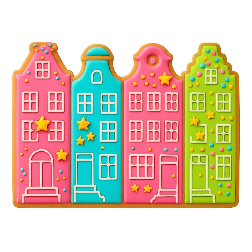 Architectural Amsterdam Houses Cookie Cutter - 4x3.14" Creative Kitchen Design
