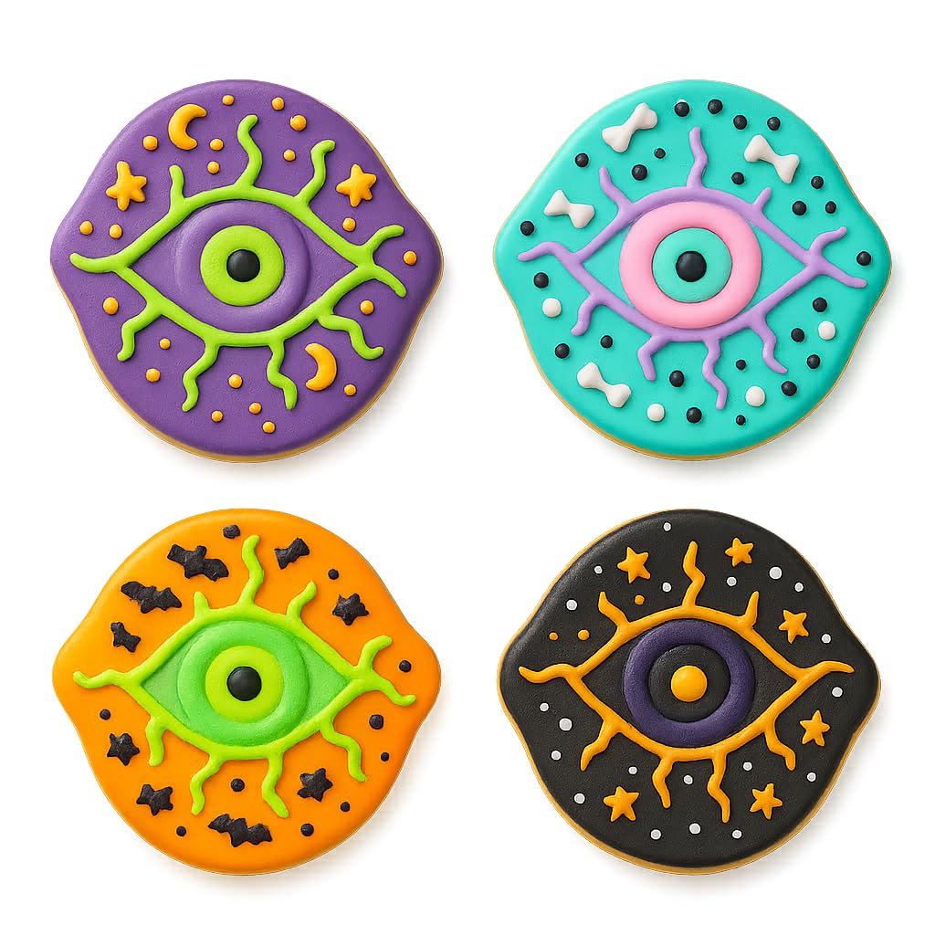 Mighty Gadget Evil Eye Cookie Cutter & Stamp - 4x3.5" Protective Design for Spiritual Baking (Random Color)