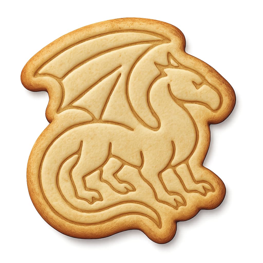 Gilded Dragon Cookie Cutter - 4x3.8" Premium Baking Design Set