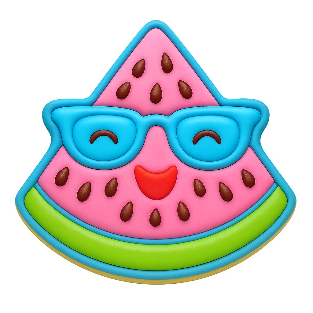 Kawaii Watermelon Face Cookie Cutter 4x3.63" Fun Kids Party Baking Design