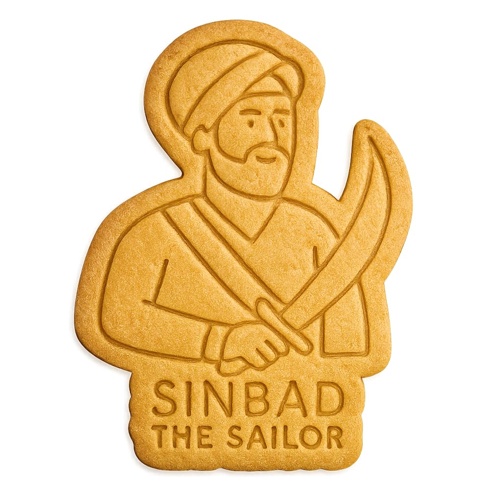 Sinbad the Sailor Cookie Cutter - 4x2.93" Fun Baking Adventure Design