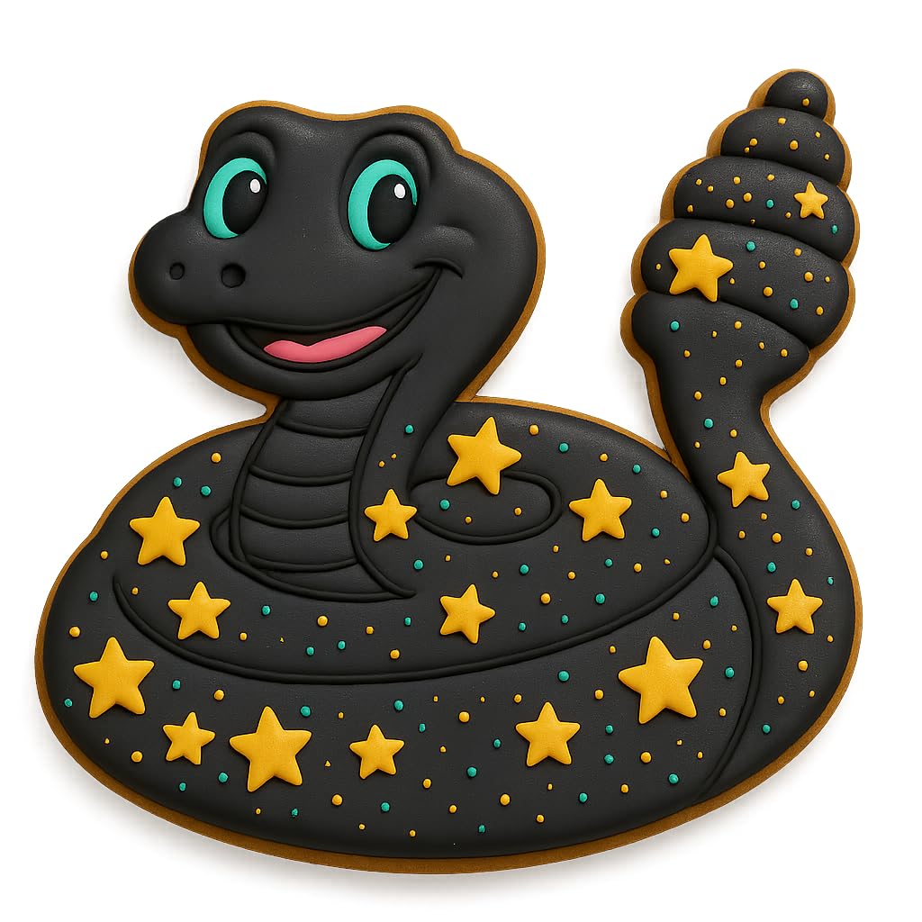 Mighty Gadget Coiled Rattlesnake Cookie Cutter - 4x3.74", Cute and Fun Animal Cookie Mold for Kids & Adults (Random Color)