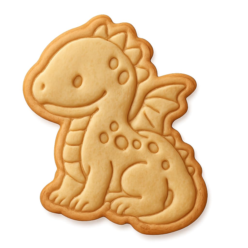 Glistening Scale Dragon Cookie Cutter - 4x3.1" Fun Party Kitchen Baking