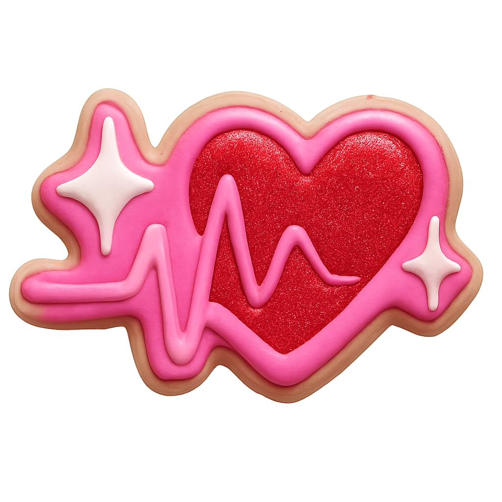 Glistening Heartbeat Cookie Cutter - 4x2.7" Premium Kitchen Party Tool