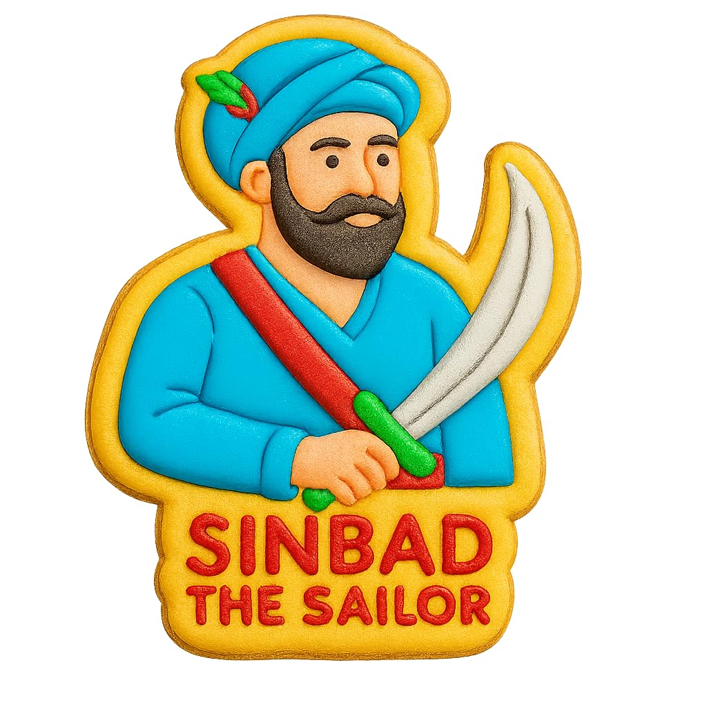 Sinbad the Sailor Cookie Cutter - 4x2.93" Fun Baking Adventure Design