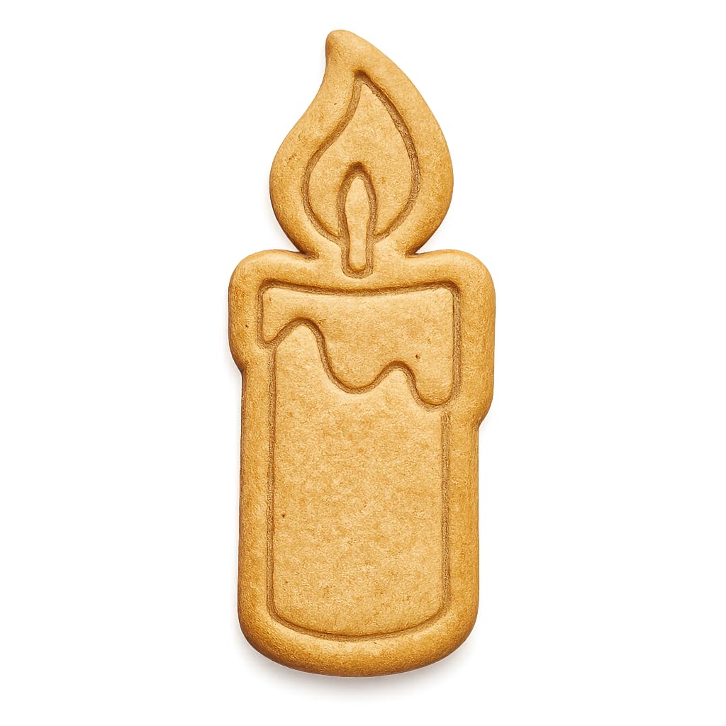 Mighty Gadget Birthday Candle Cookie Cutter & Stamp - 4x1.75" Symbolic Glow for Festive Occasions (Random Color)