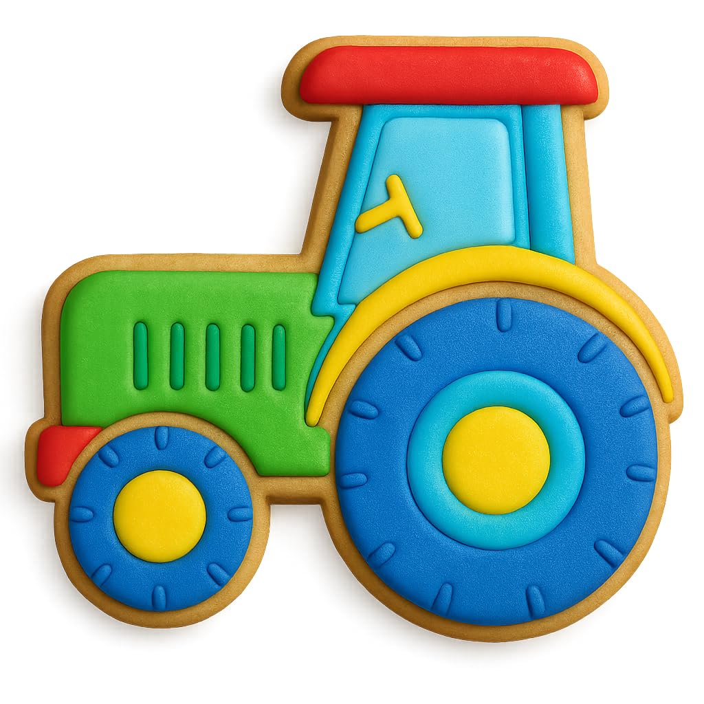 Farm Tractor Cookie Cutter, 4.25x3.85" - Perfect for Farm-Themed Baking and Crafts (Random Colors)