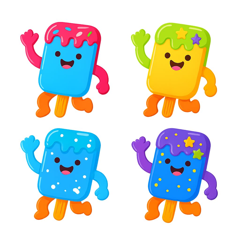 Happy Dancing Popsicle Cookie Cutter & Stamp 4x3.6" for Baking & Fondant Clay