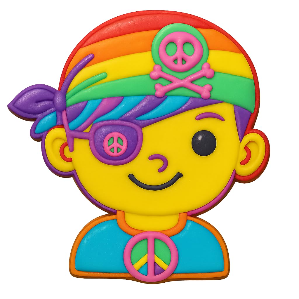 Pirate Boy Cookie Cutter & Stamp Set – 4x3.86" Fun Pirate Head Design for Kids' Party Baking (Random Color)
