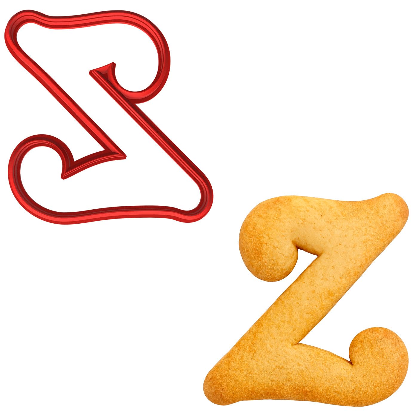 Fancy Cursive Letter Cookie Cutter - 4" Tall Alphabet Baking Mold (Random Color)