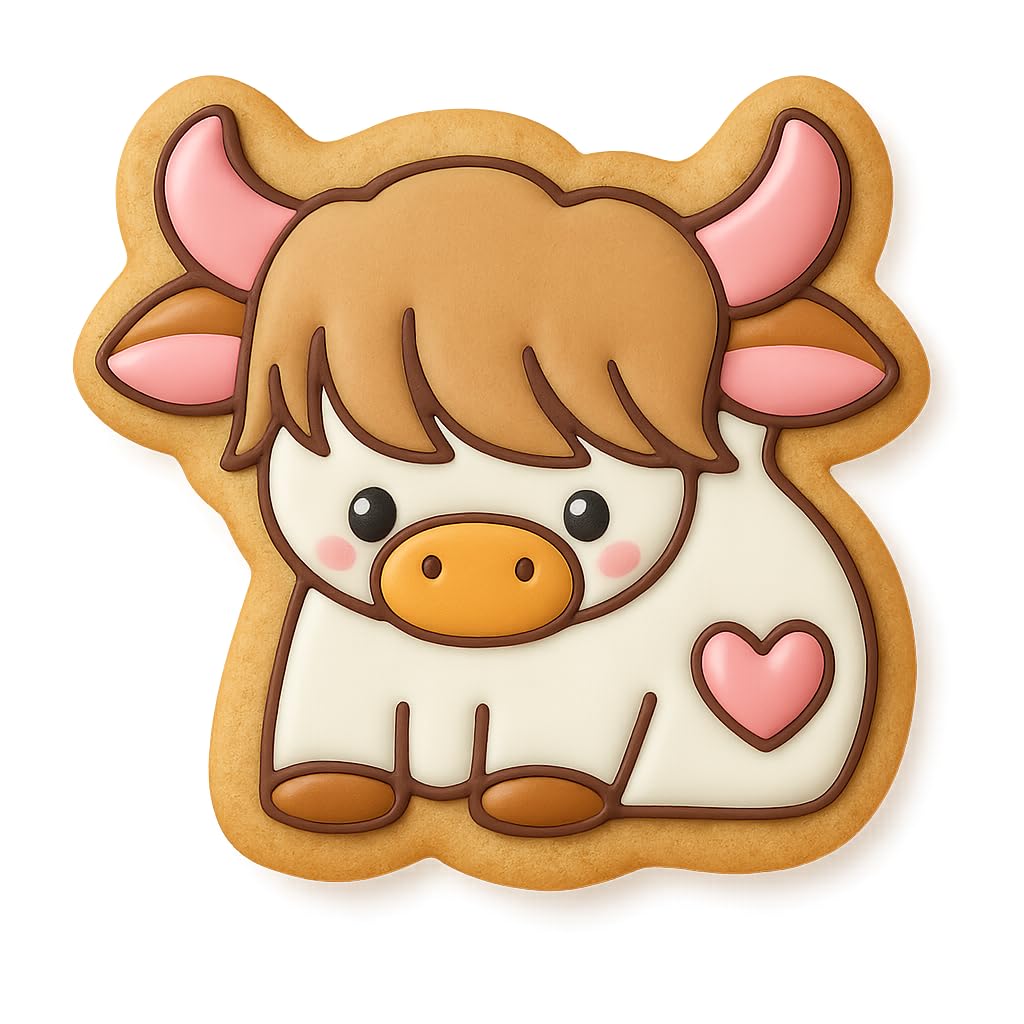 Kawaii Baby Cow Cookie Cutter - 4x3.8" Fun Kids Baking Design