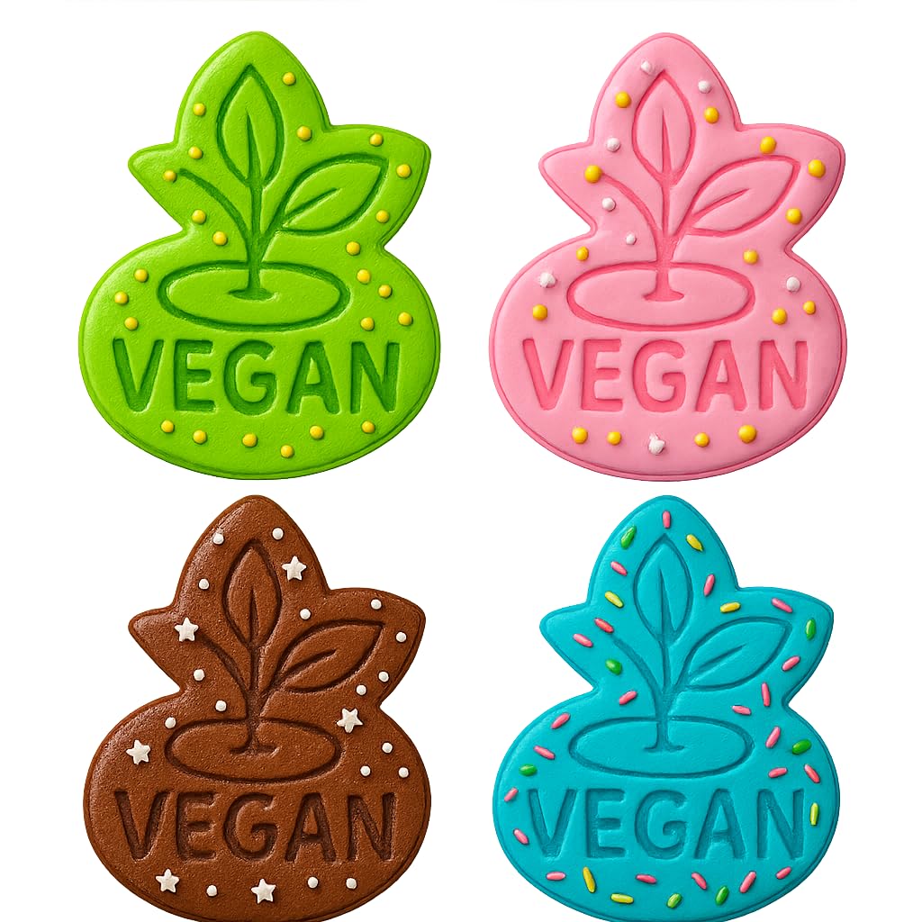 Mighty Gadget Vegan Leaf Cookie Cutter & Stamp - 4x3.28" Nature-Inspired Design for Plant-Based Baking (Random Color)