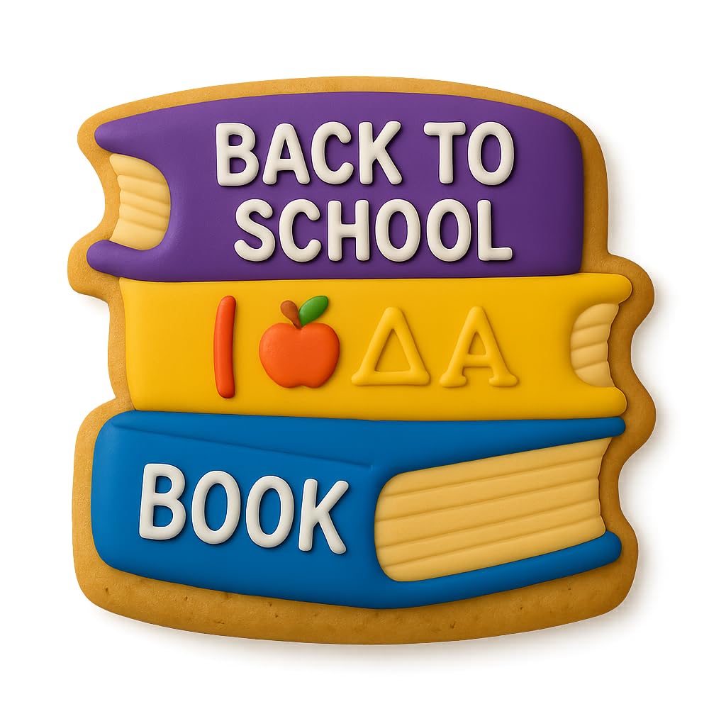 Pink Stacked Books Cookie Cutter – 3.75x3.6" Back to School Book Design for Teachers & Students (Random Color)