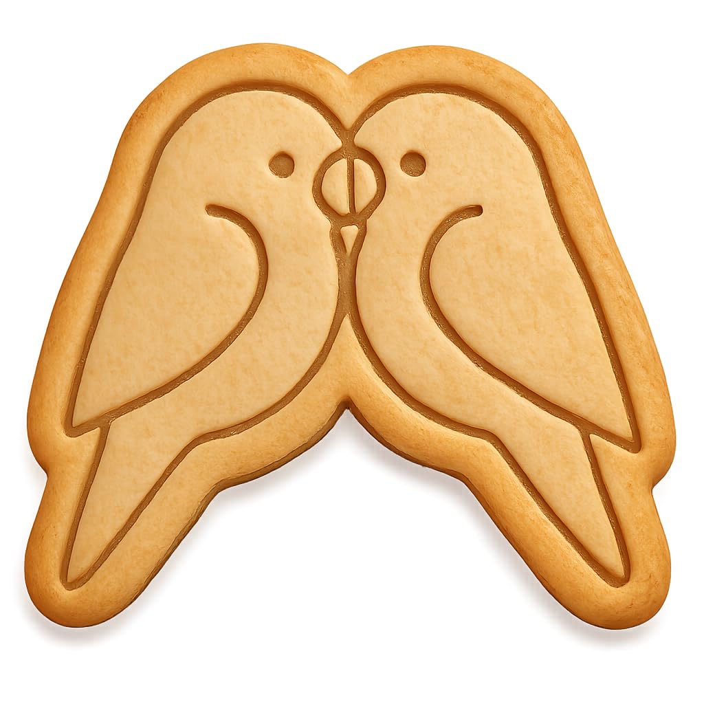Heartfelt Lovebirds Cookie Cutter - 4x3.1" Quality Baking Tool