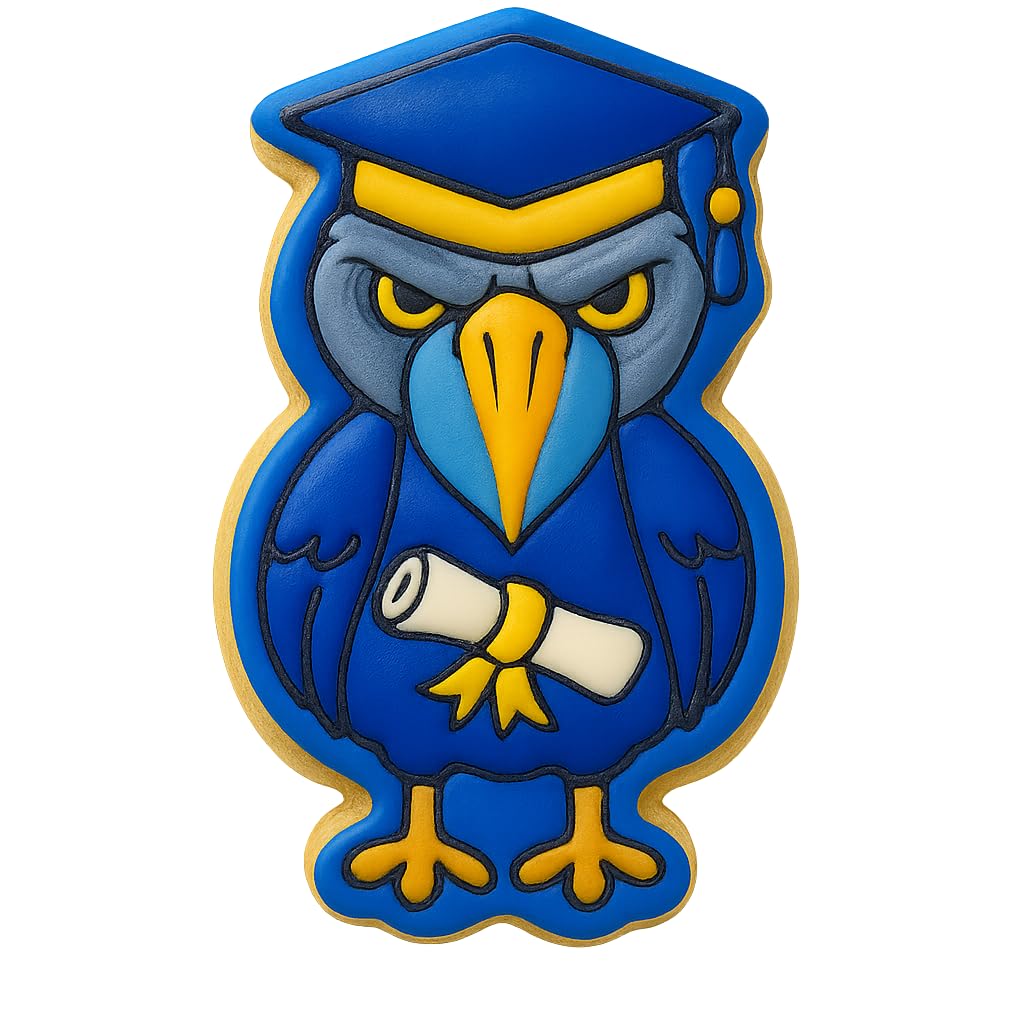 Graduation Shoebill Bird Cookie Cutter - 4x2.4" Fun Baking Design