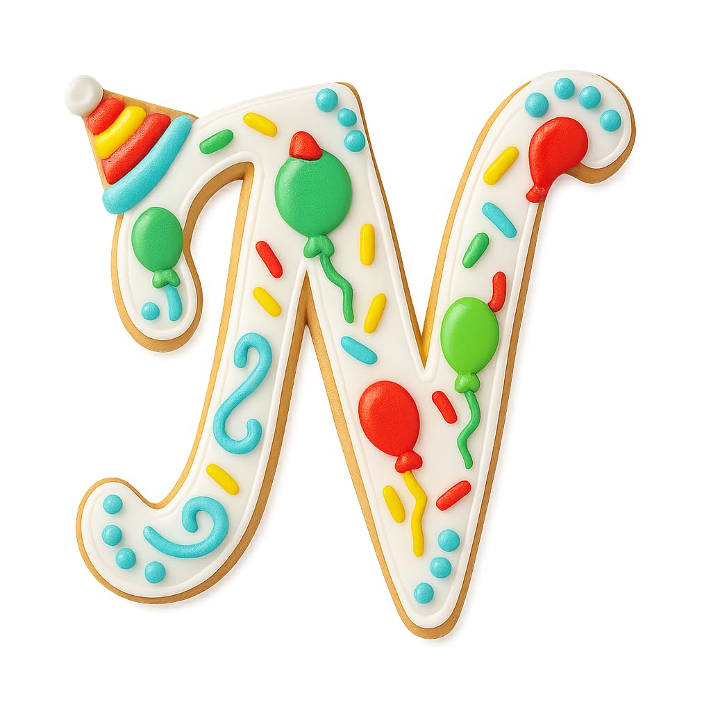 Fancy Cursive Letter Cookie Cutter - 4" Tall Alphabet Baking Mold (Random Color)