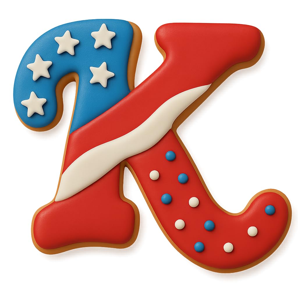 Mighty Gadget Cursive Letter K Cookie Cutter (Random Color) – 4 x 3.21 Inch Script Alphabet Shape for Monogram and Name Cookies