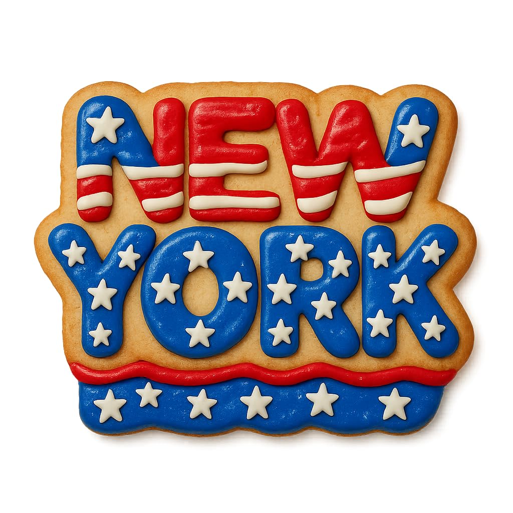 New York Word Cookie Cutter – 4x2.76" City Name Design for NYC-Themed Baking & Gifts (Random Color)