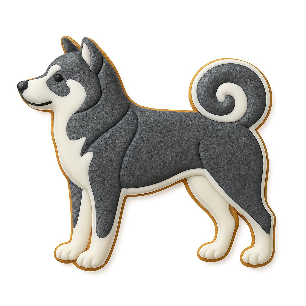 Mighty Gadget Akita Dog Cookie Cutter - 4x3.9" (Random Color) – Japanese Dog Breed Silhouette for Animal Lovers & Pet-Themed Baking
