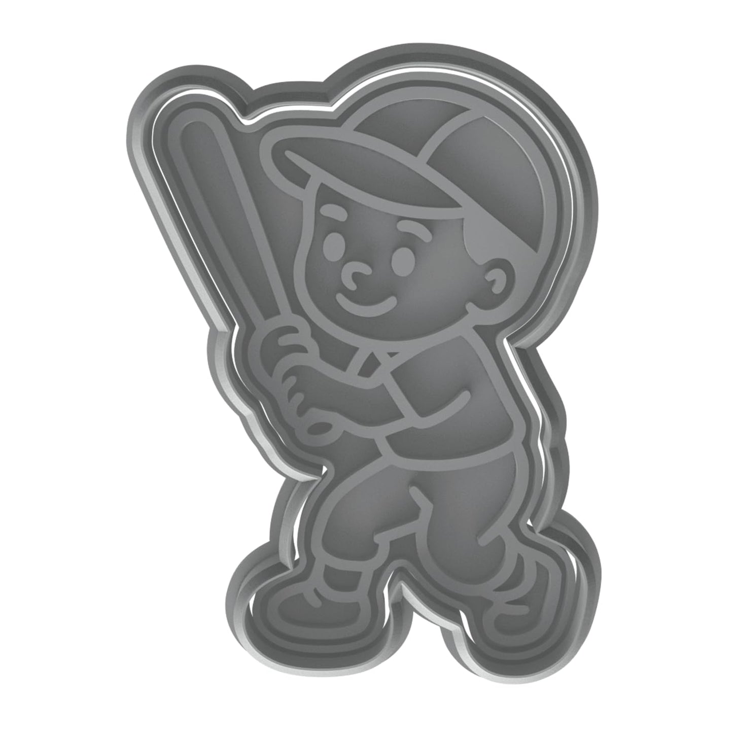 Mighty Gadget Kid Baseball Star Cookie Cutter & Stamp - 4x3" Cute Character for Game Day Treats (Random Color)