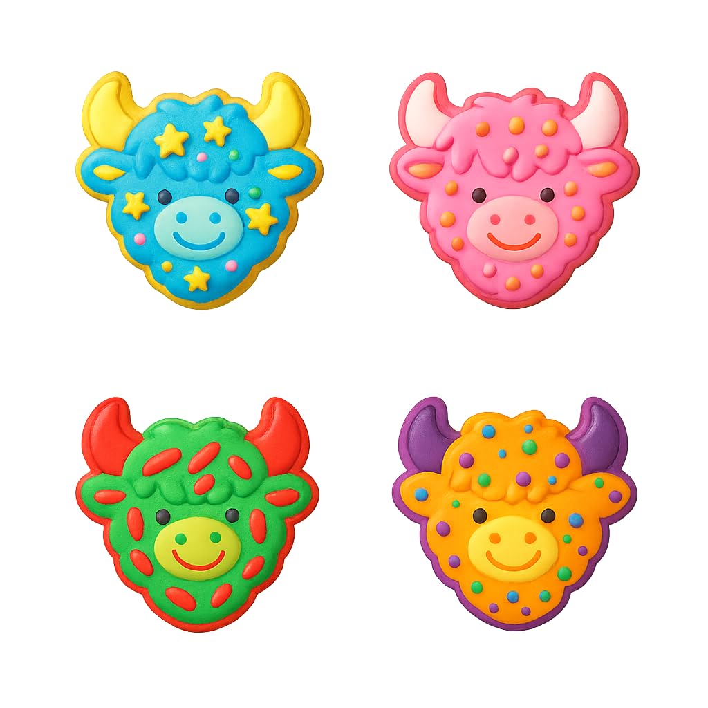 Mighty Gadget Highland Cow Head Cookie Cutter & Stamp - 4x3.2" Cute Cow Design for Rustic Baking Themes (Random Color)