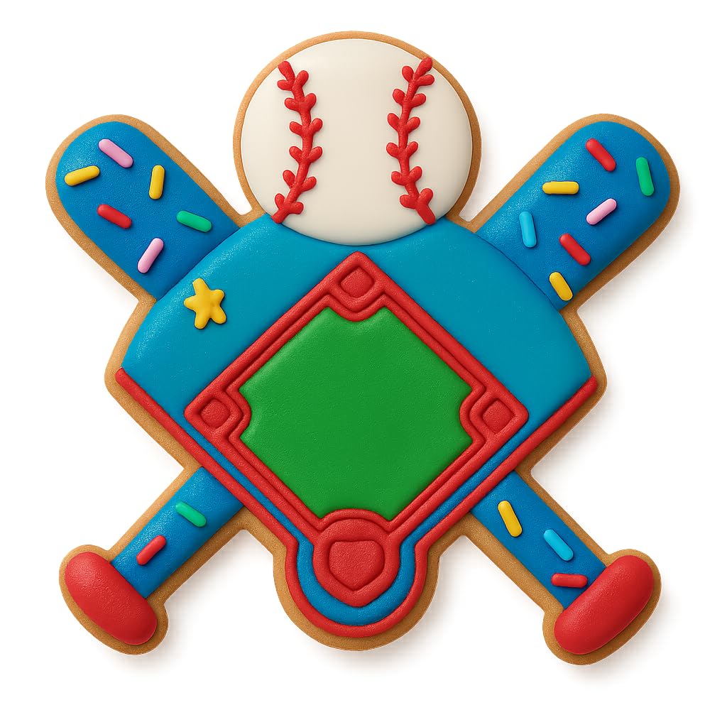 Baseball Field Cookie Cutter & Stamp 4x3.46" for Baking & Fondant Clay Embosser