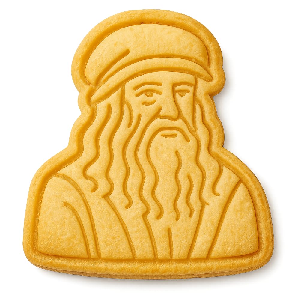 Leonardo da Vinci Cookie Cutter - 4x3.6" Premium Baking Design