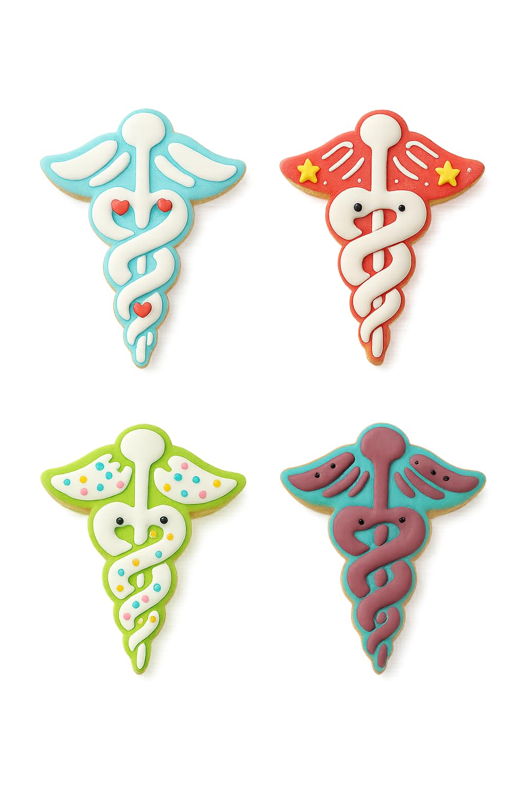Mighty Gadget Medical Caduceus Cookie Cutter & Stamp - 4x2.5" Iconic Design for Med School Events (Random Color)