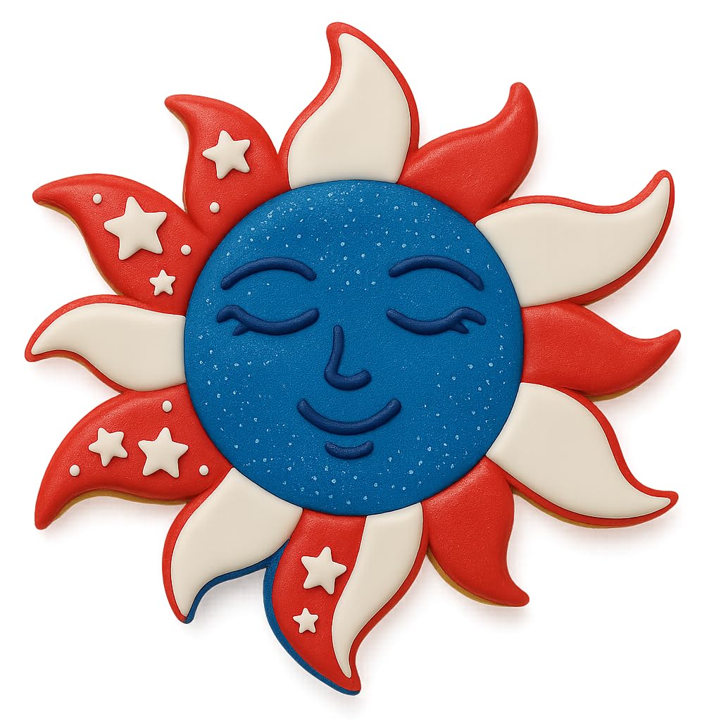 Mighty Gadget Celestial Sun Cookie Cutter & Stamp Set - 4x3.95 Inches, Perfect for Sun-Themed Baking and Crafts