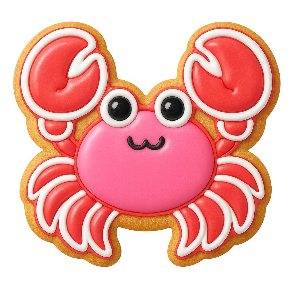 Happy Kawaii Crab Cookie Cutter - 4x3.76" Premium Kitchen Design