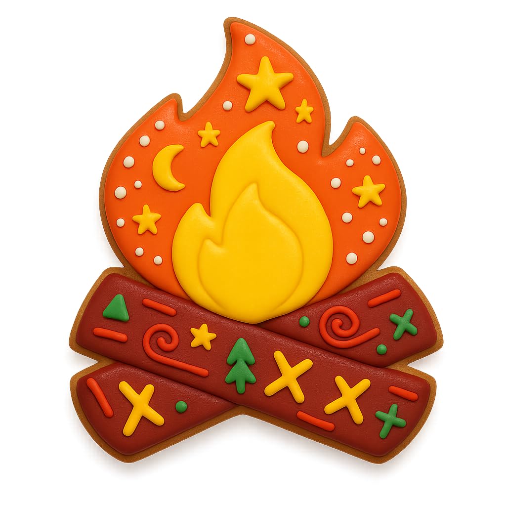 Campfire Cookie Cutter (4.25"x3.38") - Ideal for Outdoor and Adventure-Themed Baking (Random Color)