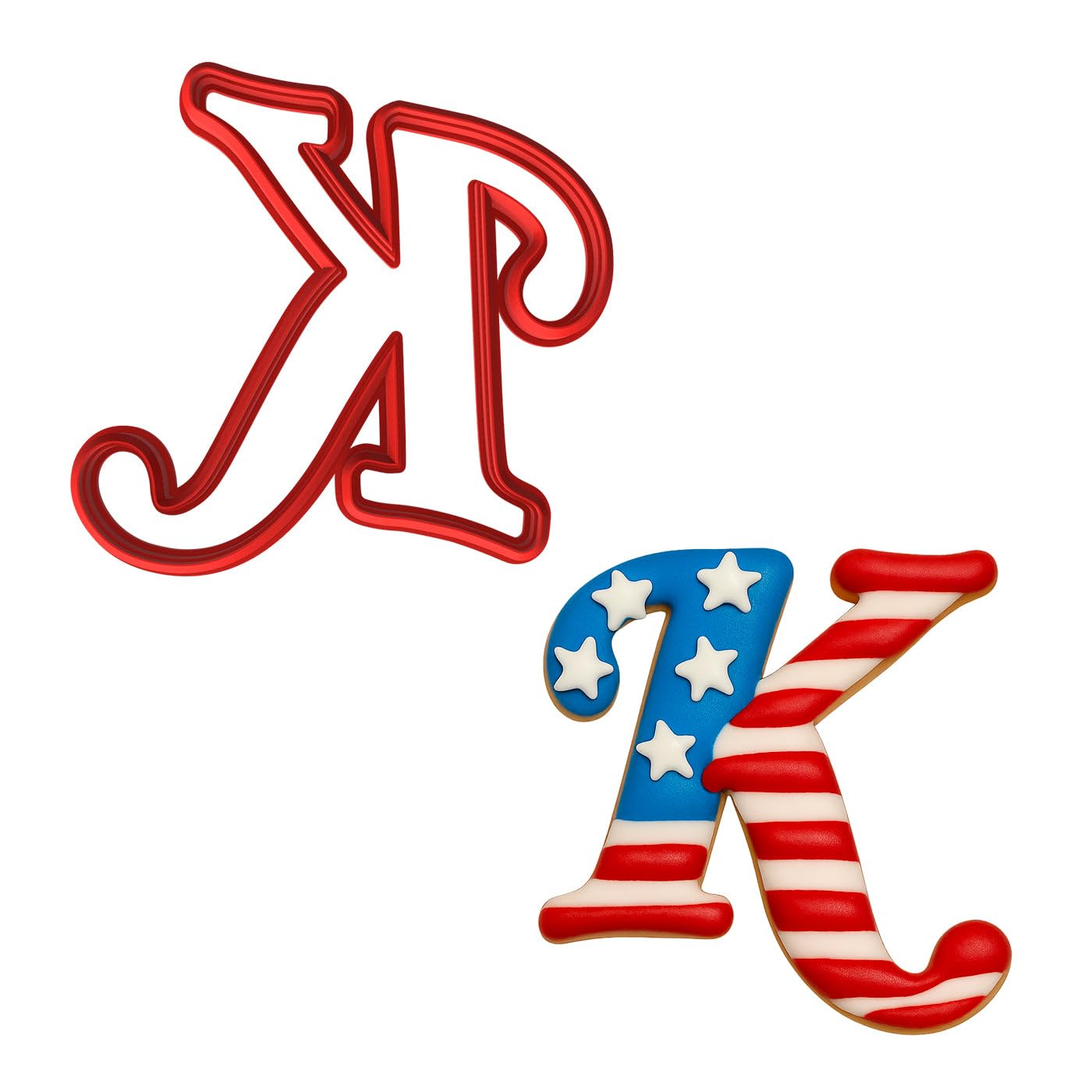 Cursive Letter K Cookie Cutter
