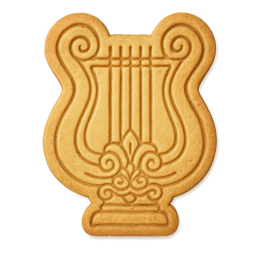 Elegant Harp Cookie Cutter - 4x3" Premium Musical Kitchen Baking Tool