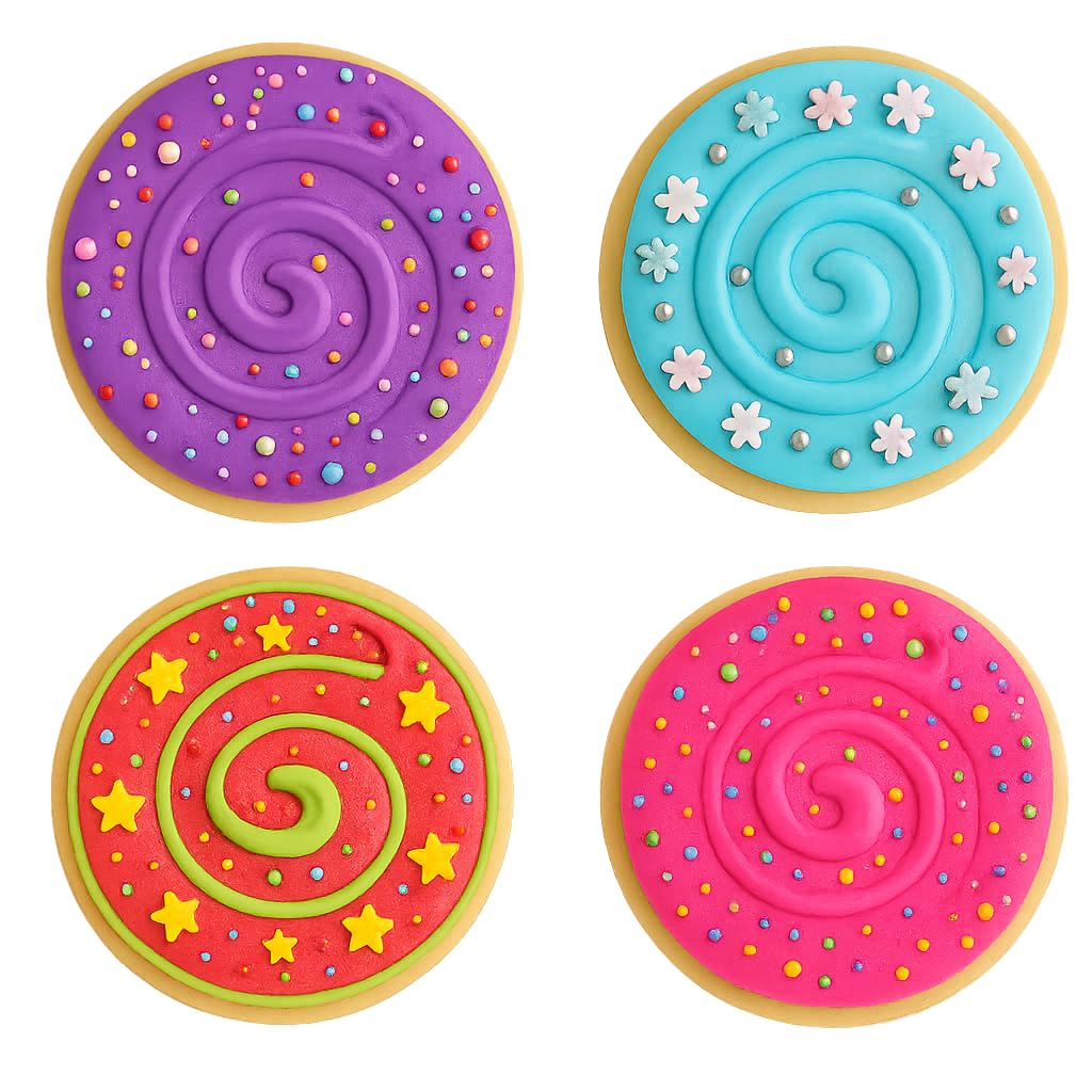 Spiral Swirl Cookie Cutter & Stamp 4x4" for Baking Fondant Clay Embosser Gifts