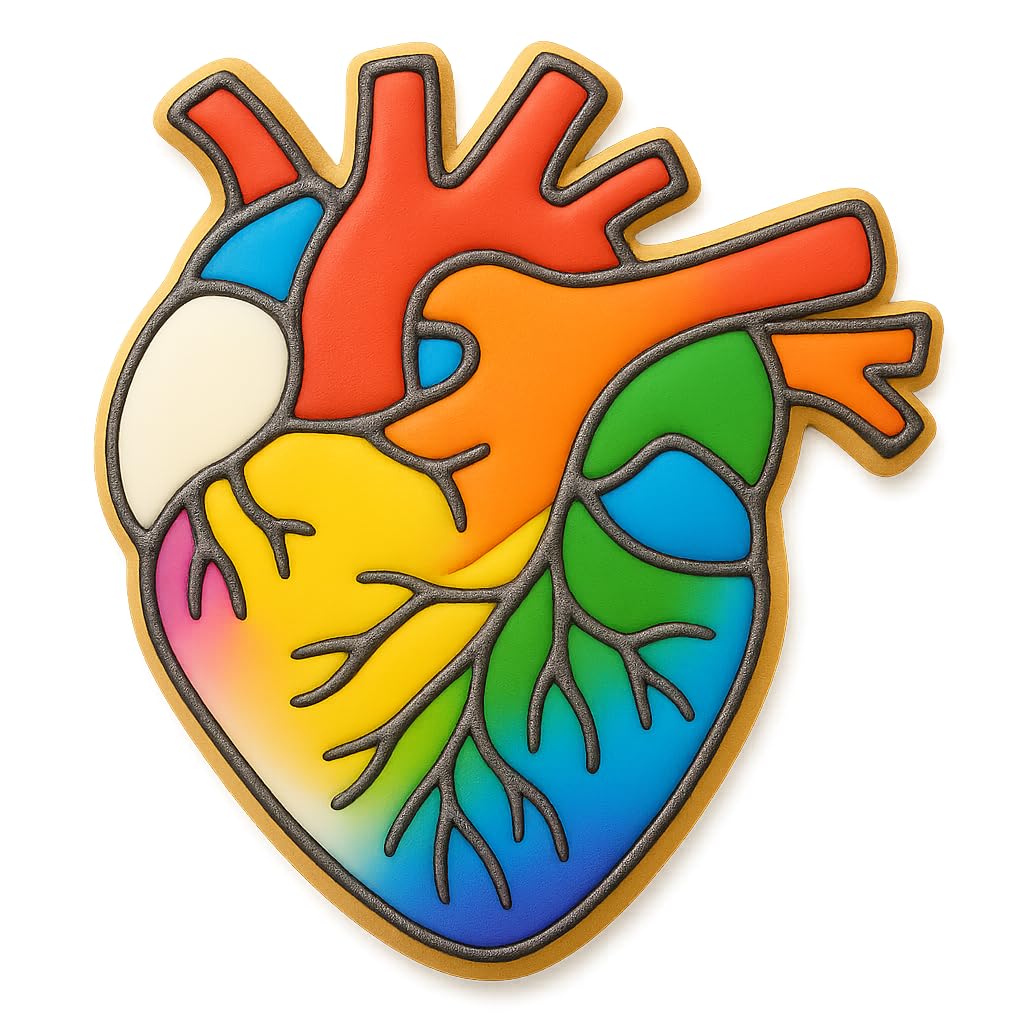 Mighty Gadget Anatomical Human Heart Cookie Cutter & Stamp - 4x3.48", Realistic Medical Design for Science Lovers (Random Color)