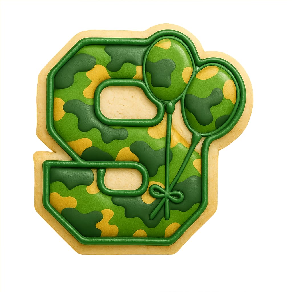 Mighty Gadget Number 9 with Balloons Cookie Cutter for 9 Year Old - 4x3.63" Birthday Celebration Mold (Random Color)