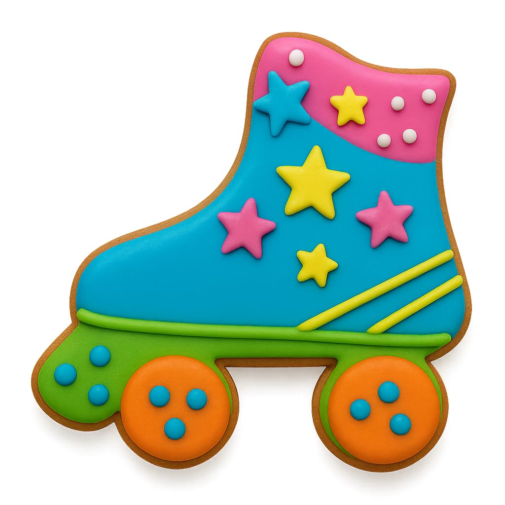Roller Skate Cookie Cutter - 3.5x3.5 Inches, Retro Roller Derby Baking Mold (Random Color)