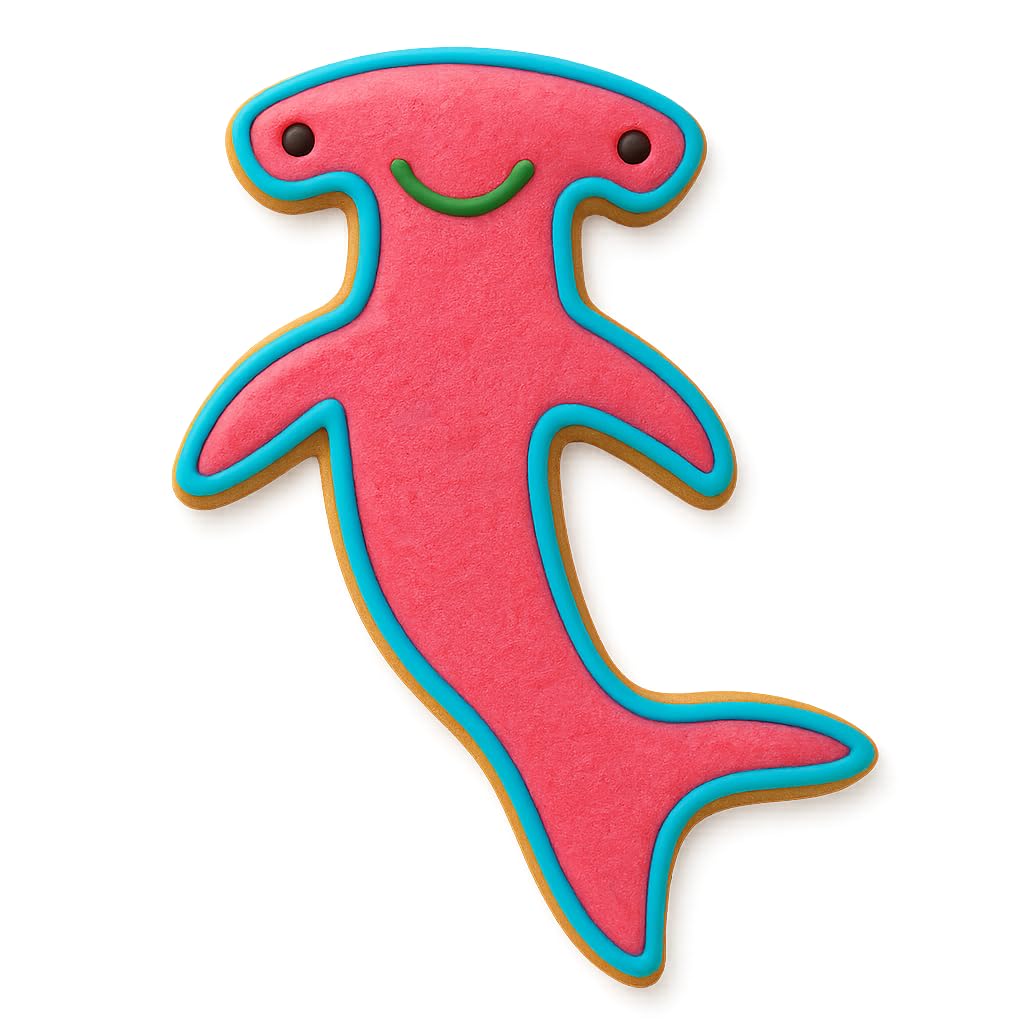 Hammerhead Shark Cookie Cutter - 4.25x2.83 Inches, Ocean-Themed Baking Tool