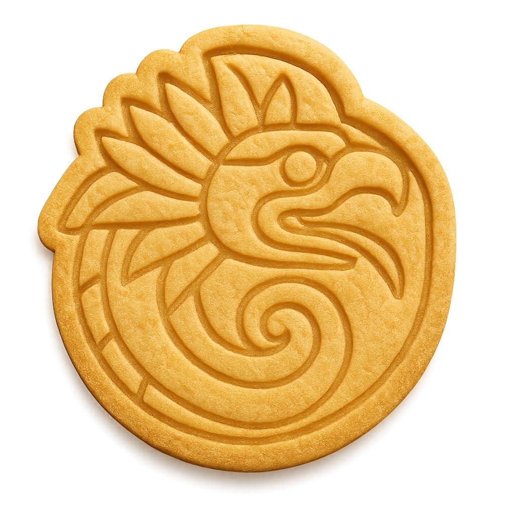 Aztec Quetzalcoatl Emblem Cookie Cutter - 4x3.75" Premium Baking Tool