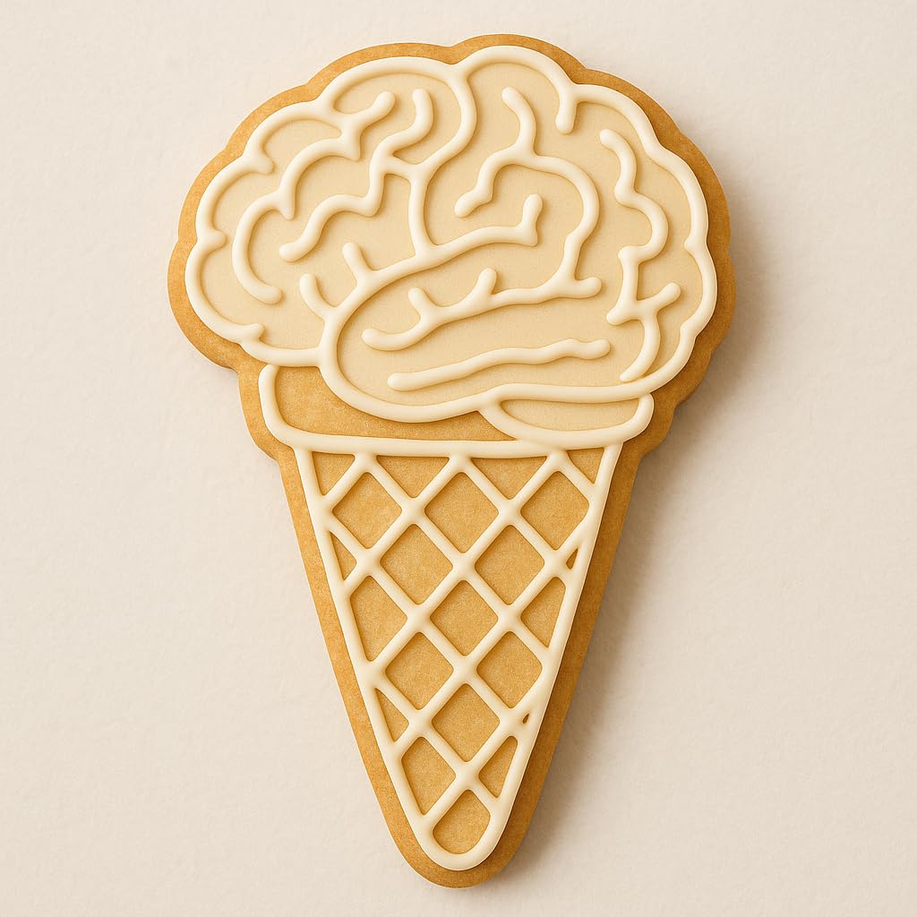 Brain Freeze Ice Cream Cookie Cutter - 4x2.27", Unique Halloween or Science-Themed Treat Mold (Random Color)