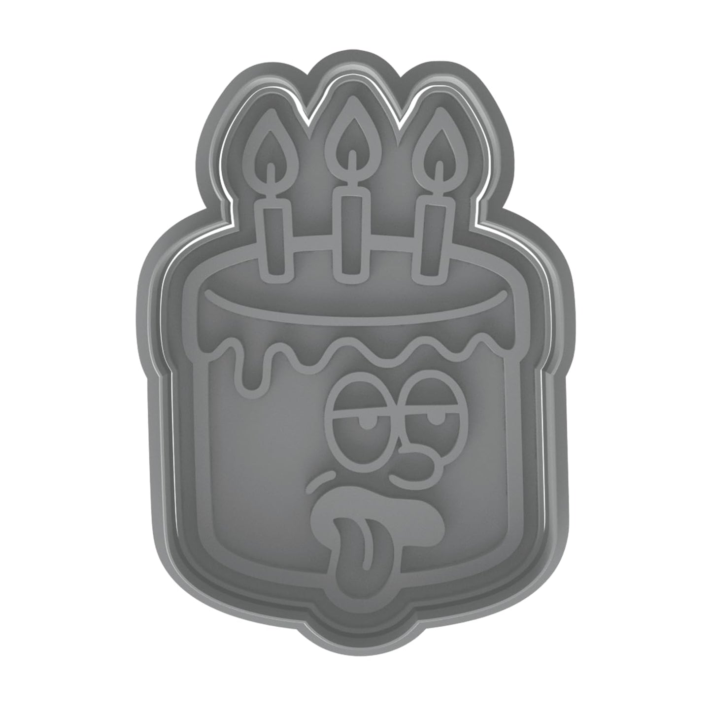 Funny Birthday Cake Cookie Cutter & Stamp 4x2.7" for Baking & Fondant Clay