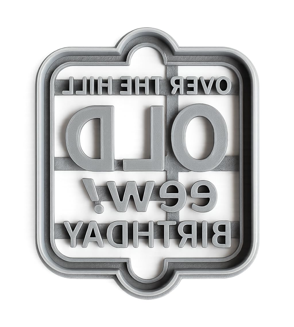 Mighty Gadget Over the Hill Novelty Cookie Cutter & Stamp - 4x3.2" Humorous Shape for Celebration Baking (Random Color)