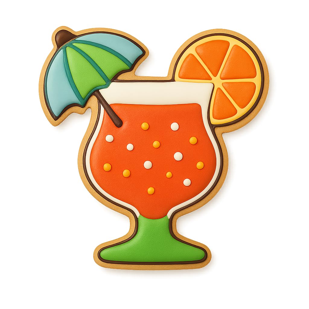 Mighty Gadget Tropical Cocktail Glass Cookie Cutter & Stamp - 4x3.78" Summer Drink Shape for Party Cookies & Fondant (Random Color)