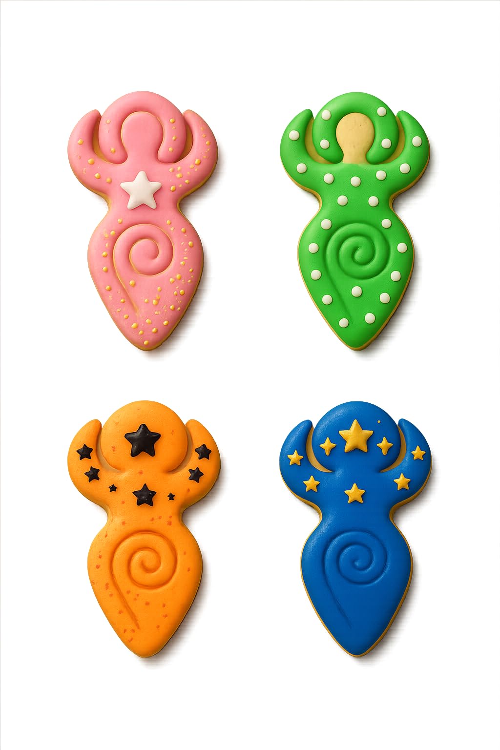 Mighty Gadget Spiral Goddess Cookie Cutter & Stamp - 4x2.5" Whimsical Design for Mystical Baking (Random Color)