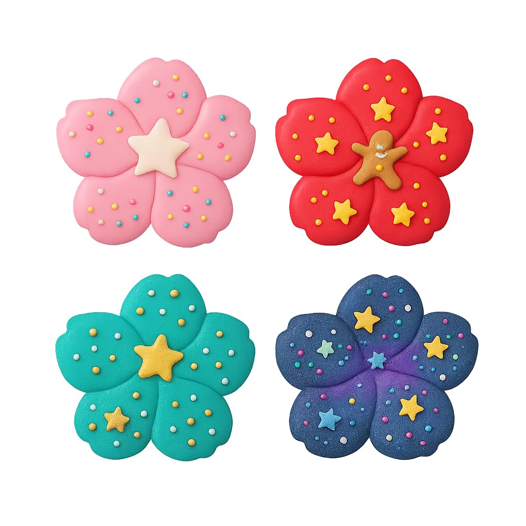 Mighty Gadget Sakura Blossom Cookie Cutter & Stamp - 4x3.4" Beautiful Floral Design for Spring Baking (Random Color)