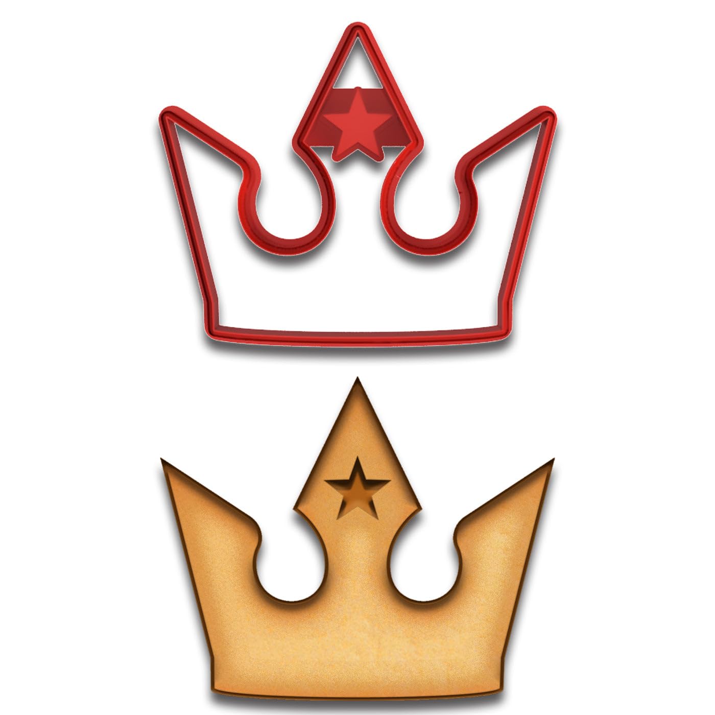 Princess Crown Cookie Cutter & Stamp 4x3.2" for Baking & Fondant Clay Embosser